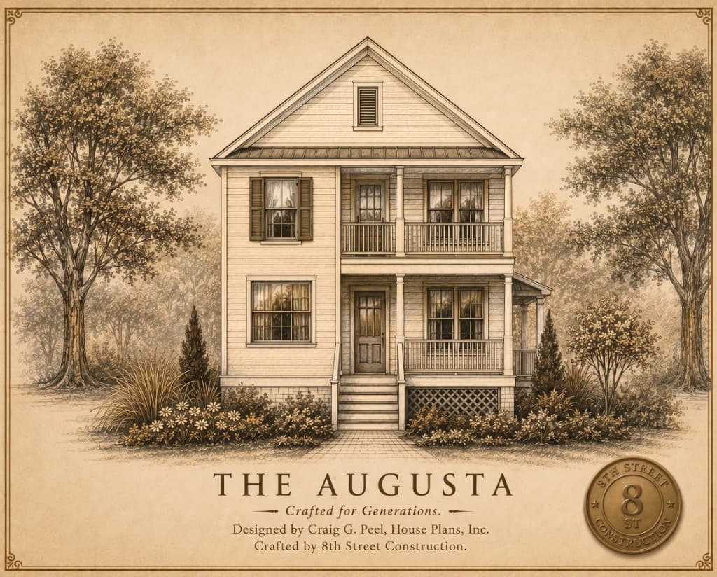 The Augusta — architectural portrait rendering